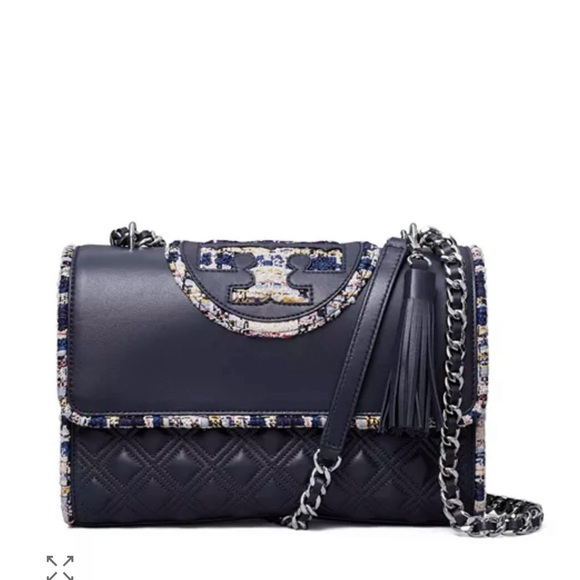 Tory Burch Handbags - Fleming Tweed Trim Convertible Shoulder Bag